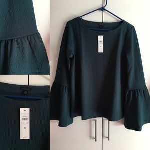 Ann Taylor peacock/emerald shirt, new with tag
